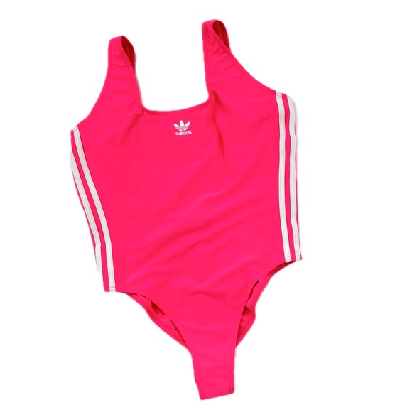 Adidas Adicolor 3-Stripes One-Piece Swimsuit Lucid Pink/White Size 16, NWT - Picture 15 of 16